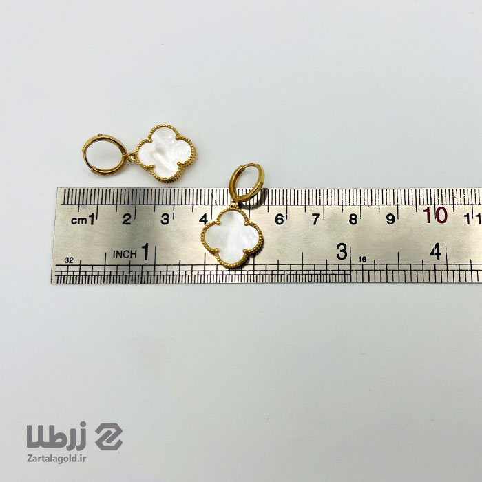 گوشواره حلقه ای طلا با آویز ون کلیف