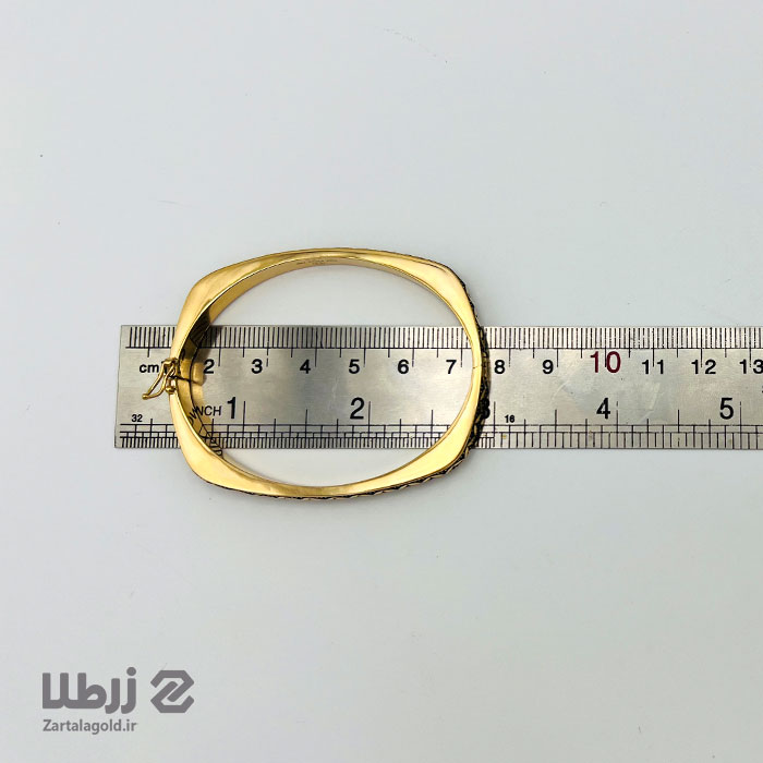دستبند النگویی طلا طرح سیاه قلم 3 دستبند النگویی طلا طرح سیاه قلم 3