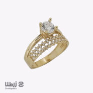 انگشتر تک نگین طلا کد R1073