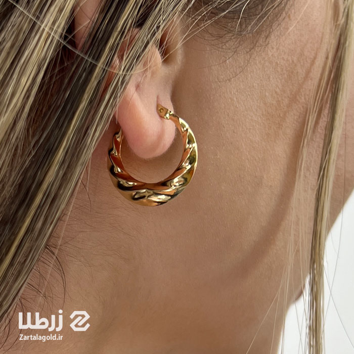 گوشواره حلقه ای طرح مارپیچ 1