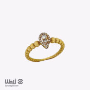 انگشتر طلا طرح نگین اشک کد R6423