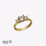 انگشتر طلا با طرح سه نگین کد R6352
