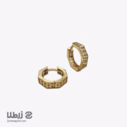 گوشواره حلقه ای تراش دار چندضلعی کد E6538