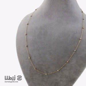 گردنبند طلا طرح زنجیر و گوی البرنادو کد N1783