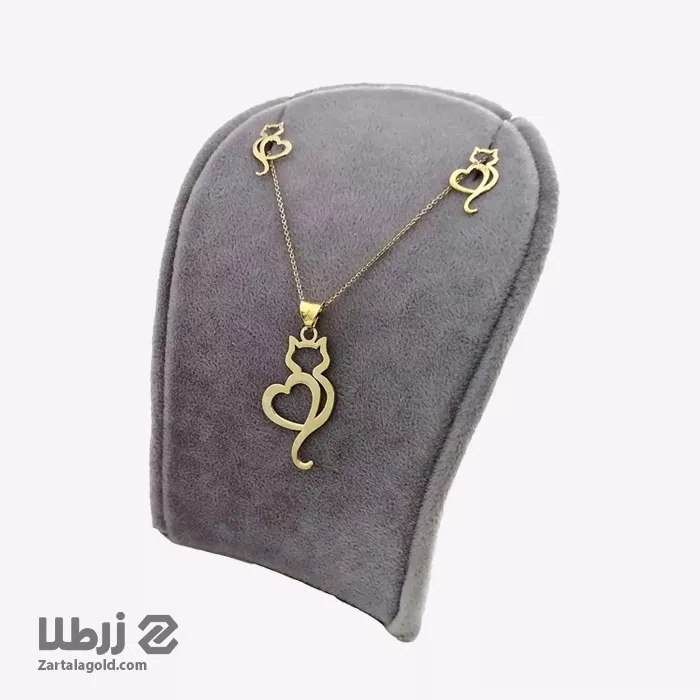 نیم ست طلا طرح گربه کد NS2272 نیم ست طلا طرح گربه کد NS2272