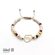 دستبند سنگی طلا طرح قلب توخالی کد B6104