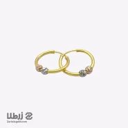 گوشواره حلقه ای طلا دو گوی سایز متوسط کد E2167