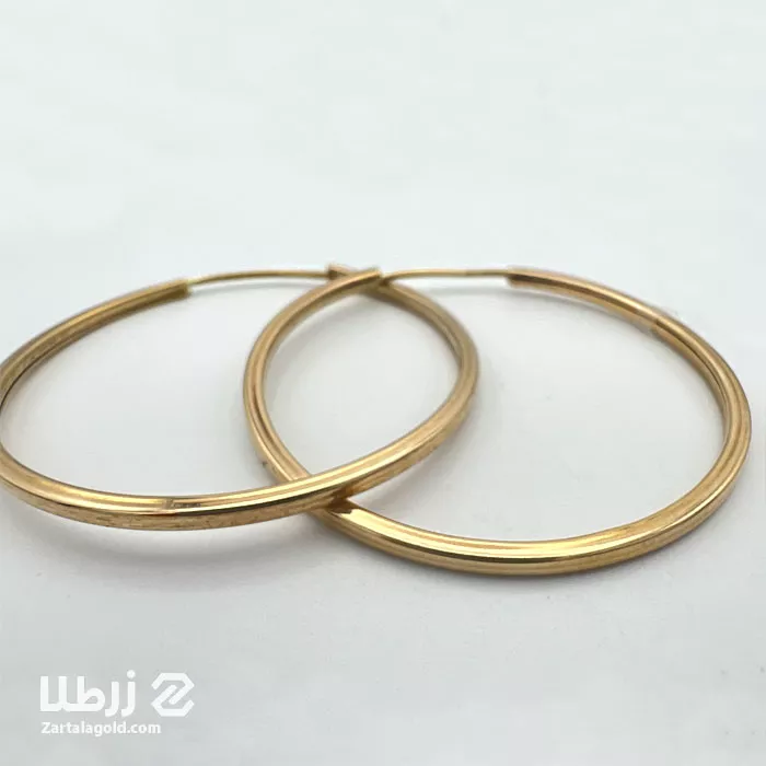 گوشواره حلقه ای طلا مقطع مکعبی سایز بزرگ کد 3867 گوشواره حلقه ای طلا مقطع مکعبی سایز بزرگ کد 3867