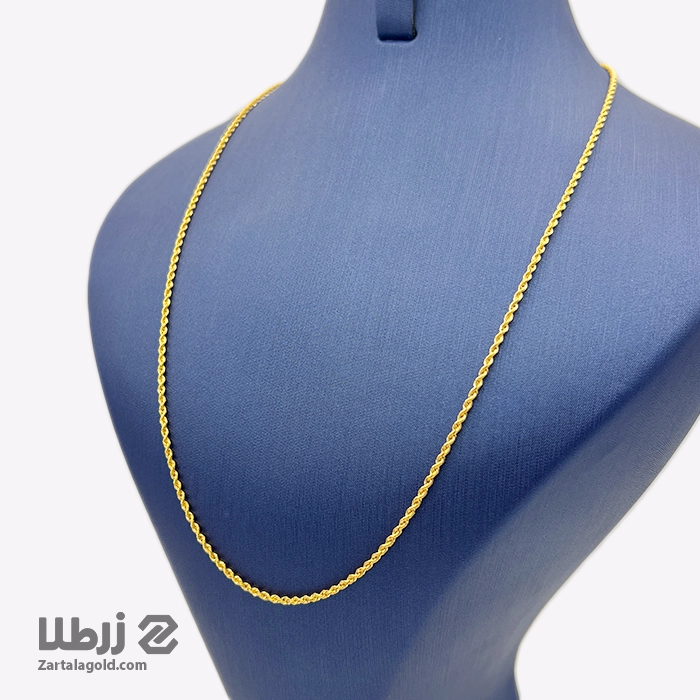 زنجیر طلا طرح طنابی سایز خیلی ریز و ظریف کد N3005 زنجیر طلا طرح طنابی سایز خیلی ریز و ظریف کد N3005