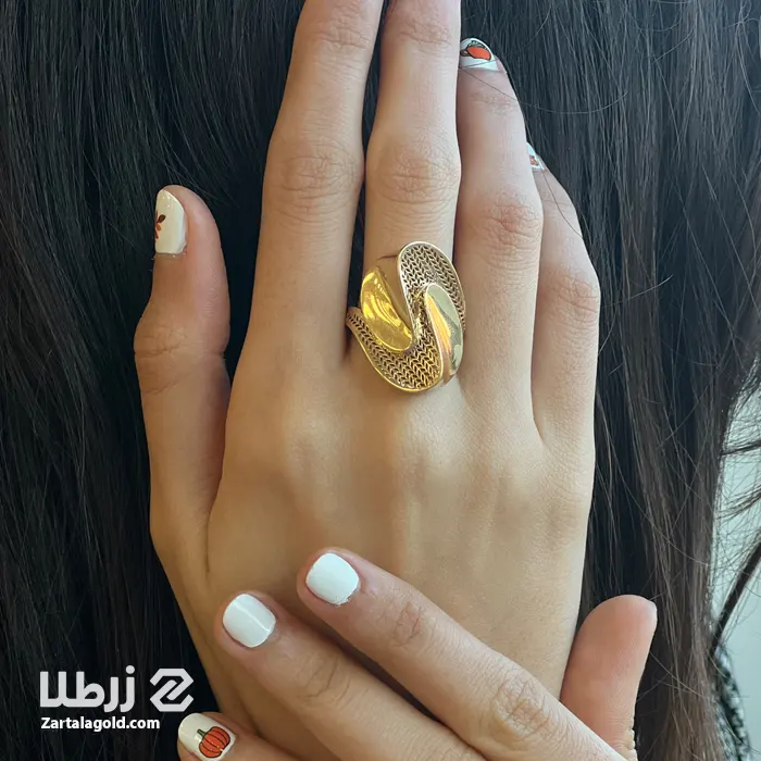انگشتر طلا طرح تراش پیچدار کد R6662 انگشتر طلا طرح تراش پیچدار کد R6662