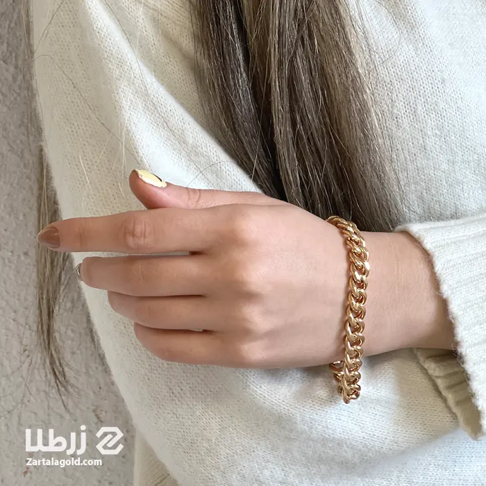 دستبند کارتیر طلا بافت ضخیم کد B3035 دستبند کارتیر طلا بافت ضخیم کد B3035