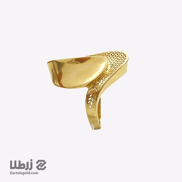 انگشتر طلا طرح تراش پیچدار کد R6662 انگشتر طلا طرح تراش پیچدار کد R6662