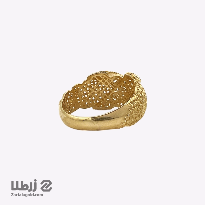 انگشتر طلا طرح تراشدار ضربدر کد R6663 انگشتر طلا طرح تراشدار ضربدر کد R6663