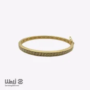 دستبند النگویی طلا طرح مینیمال سیاه قلم کد B6170