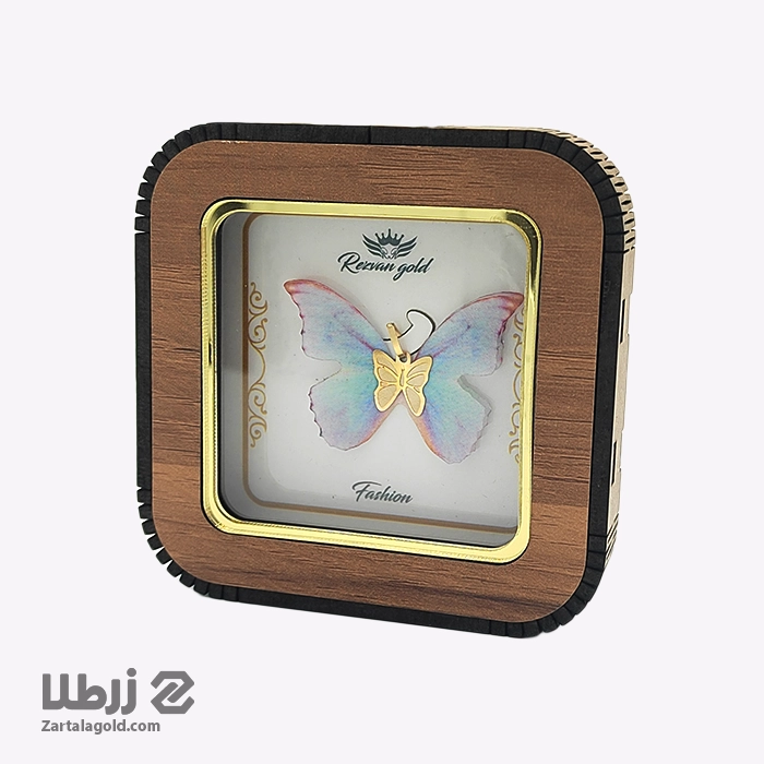 گردنبند طلا طرح پروانه پارچه ای کمرنگ کد P925