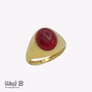 انگشتر عقیق طلا زنانه طرح بیضی کد R5898