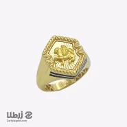 انگشتر مردانه طلا طرح حاشیه دور سیاه کد R2682