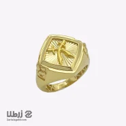 انگشتر مردانه طلا مدل مربع طرح شمشیر کد R6172