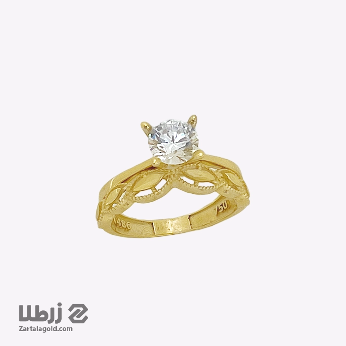 انگشتر طلا طرح تک نگین ترکیب میهن کد R2556 انگشتر طلا طرح تک نگین ترکیب میهن کد R2556