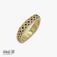 انگشتر طلا زنانه طرح مربع سیاه قلم کد R4088