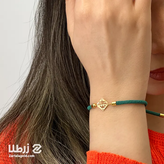 دستبند آسانسوری و طلا طرح مربع اسلیمی کد B2752 دستبند آسانسوری و طلا طرح مربع اسلیمی کد B2752