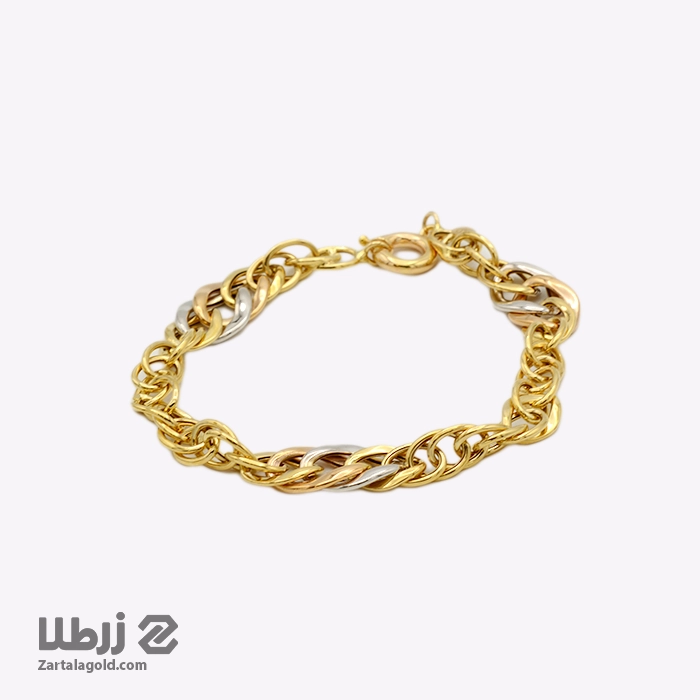 دستبند طلا طرح لکسوس 3 رنگ کد B6637 دستبند طلا طرح لکسوس 3 رنگ کد B6637