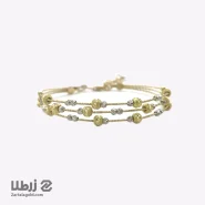 دستبند طلا طرح گوی البرنادو دو رنگ کد B4202