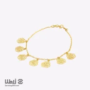 دستبند لیزری طلا طرح گل کد B16005