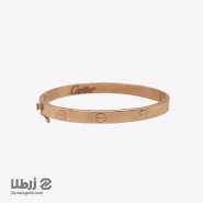 دستبند النگویی طلا رزگلد طرح LOVE کارتیه