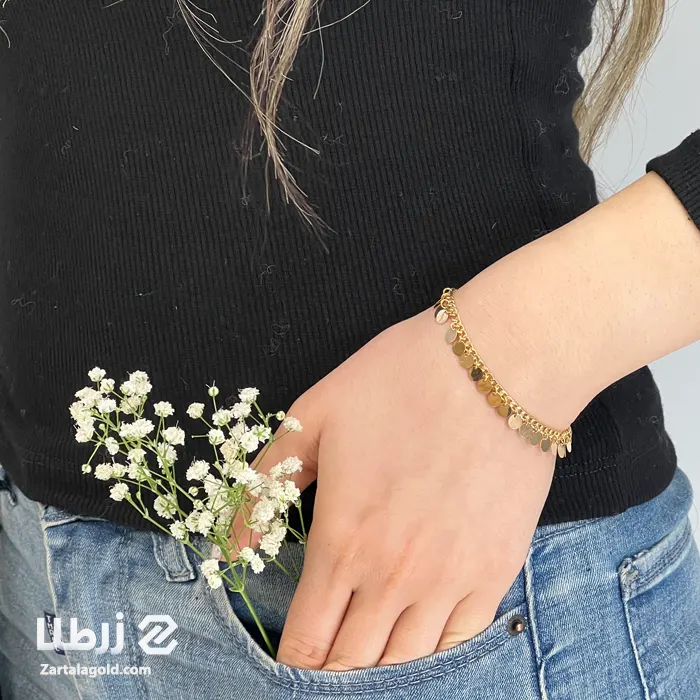 دستبند پولکی با زنجیر کارتیه کد B6297 دستبند پولکی با زنجیر کارتیه کد B6297