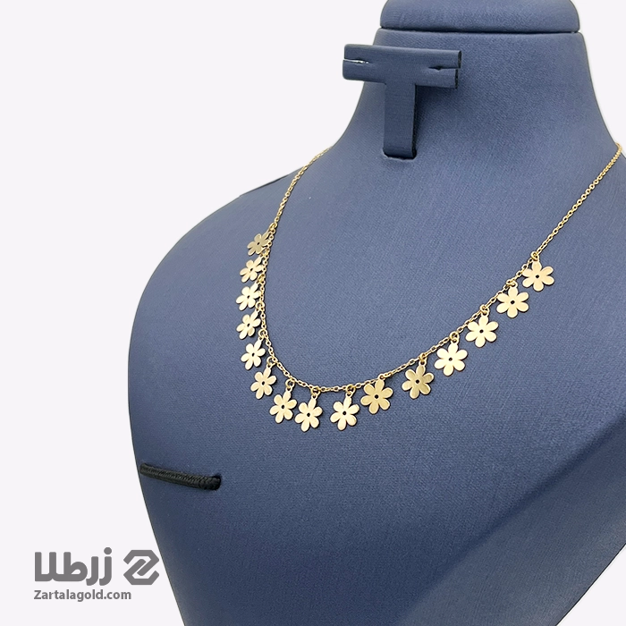 گردنبند طلا طرح گل 6 برگ کد N2607 گردنبند طلا طرح گل 6 برگ کد N2607