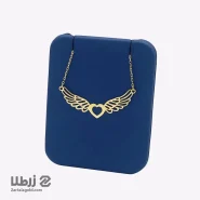 گردنبند طلا طرح بال فرشته و قلب توخالی کد N670