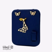 نیم ست طلا طرح لیزر پروانه ای کد NS15318