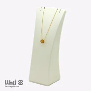 گردنبند طلا طرح مربع سواروسکی قهوه ای کد N15622