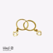 گوشواره حلقه ای طلا با آویز قلب کد E15052