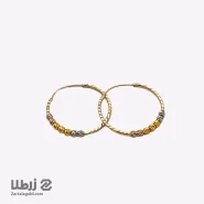 گوشواره طلا حلقه ای 7 گوی البرنادو بزرگ کد E16561