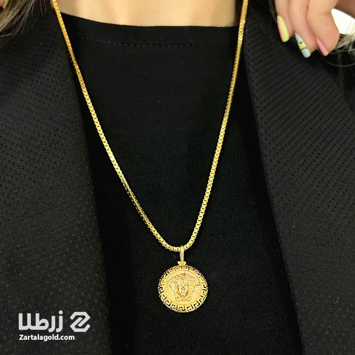 گردنبند طلا طرح ورساچ کوچک کد P15753 گردنبند طلا طرح ورساچ کوچک کد P15753