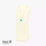 گردنبند طلا طرح مربع سواروسکی آبی کد N15603