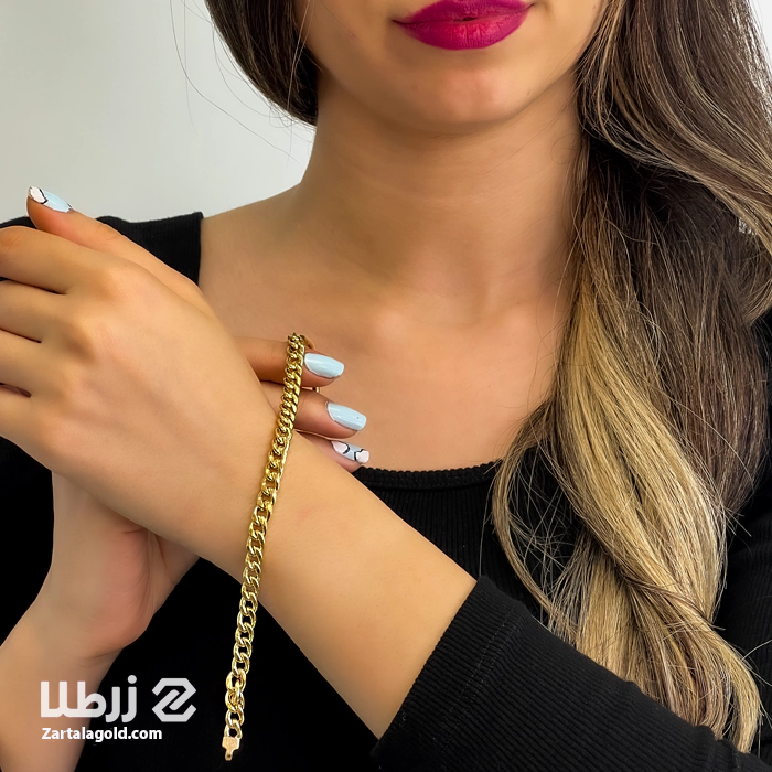دستبند طلا طرح کارتیه کلاسیک دستبند طلا طرح کارتیه کلاسیک کد B17048