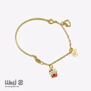 دستبند بنگل طلا طرح کیتی و لاکپشت کد B16361