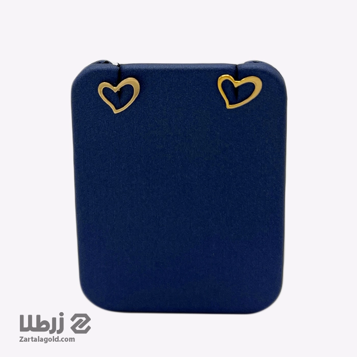گوشواره میخی طرح قلب توخالی حالت دار کد E16116 گوشواره میخی طرح قلب توخالی حالت دار کد E16116