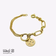 دستبند طلا طرح زنجیری تیفانی پلاک لویی ویتون کد B16166