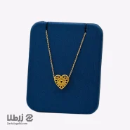 گردنبند طلا طرح قلب دو رو سه بعدی کد N16156