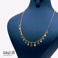 گردنبند طلا طرح لیزری ستاره پر و توخالی کد N16209
