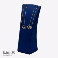 گوشواره طلا بخیه ای طرح قلب دوتایی کد E16232