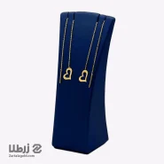 گوشواره بخیه ای طلا طرح قلب کج کد E16244