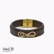 دستبند چرم و پلاک بینهایت love کد B15836