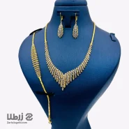سرویس طلا تراش دار دورنگ کد NS14659