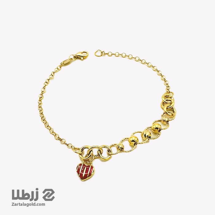 دستبند زنجیری طلا طرح حلقه ای کد B17545 دستبند زنجیری طلا طرح حلقه ای کد B17545