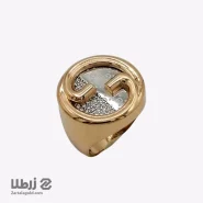 انگشتر زنانه طلا طرح گوچی گرد نگین دار کد R17905